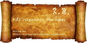 Königstein Mariann névjegykártya